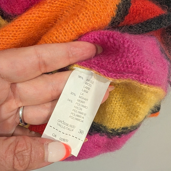 Vintage Mondi Multicolor Heart Sweater Size 38 - Picture 5 of 8